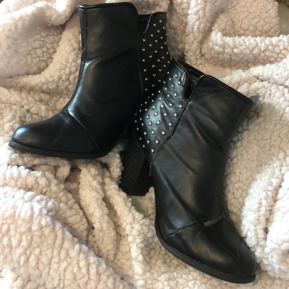 Black studded boots